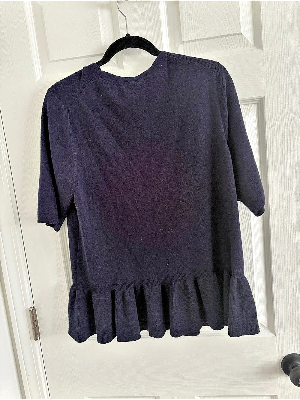 Ann Taylor Ruffle Hem Tunic in Purple Size XL Like New